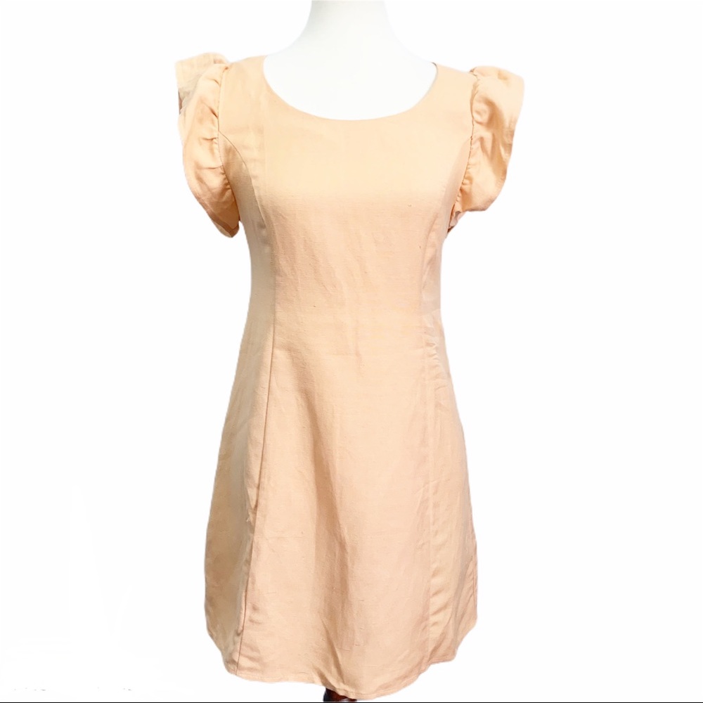 URBAN RENEWAL Vintage Peach Ruffle Sheath Dress